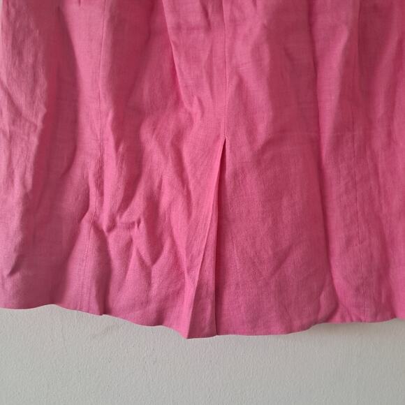 J. Crew Pink Women's 100% Linen Knee Length Straight Skirt with Lining -10 - Picture 9 of 11